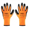 Insulated work gloves, latex coated polyester, 2242X, size 8