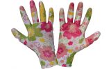 Gloves nitrile pink flower l221707p, card, "7", ce, lahti